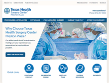 Tablet Screenshot of prestonplazasurgerycenter.com